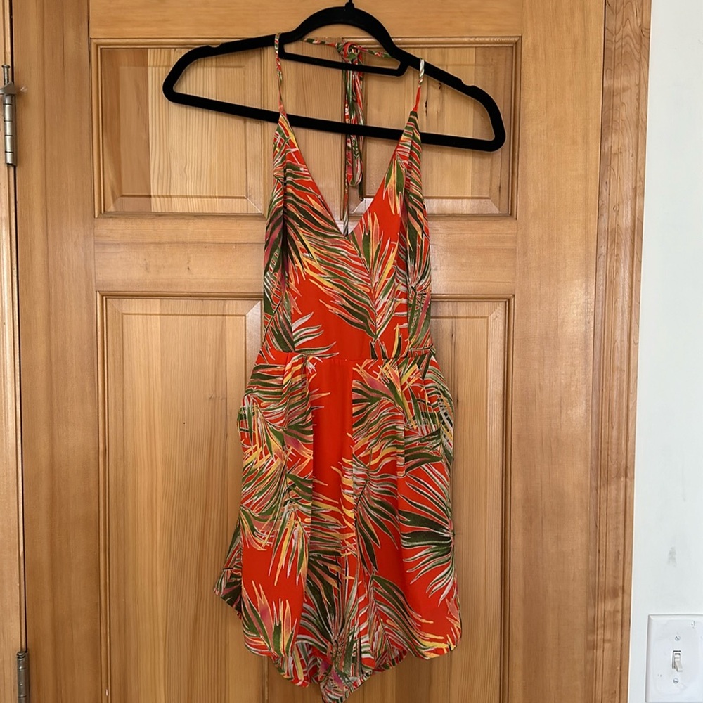 Lush Palm Print Romper